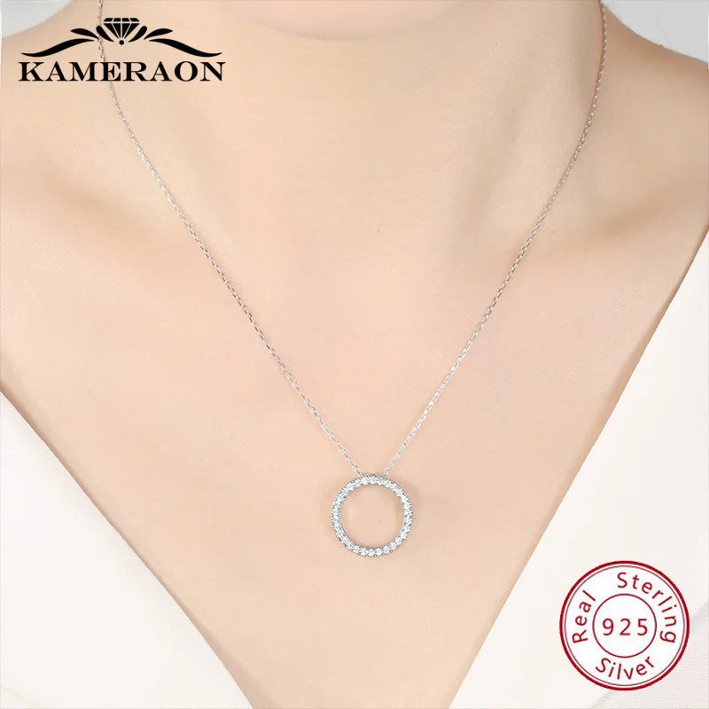 925 Silver December Birthstone Necklace Round Pendant
