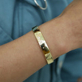 Valentines Engraved CZ Love Letter Cuff Bangle Bracelet