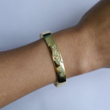 Valentines Engraved CZ Love Letter Cuff Bangle Bracelet