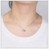 925 Sterling Silver Pendant Necklace for Women Long Chain Collarbone Jewelry