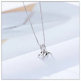 925 Sterling Silver Pendant Necklace for Women Long Chain Collarbone Jewelry