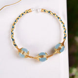 Aquamarine Beaded Bracelet for Women Jewelry