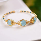Aquamarine Beaded Bracelet for Women Jewelry