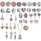 925 Sterling Silver Flower Guitar Bee Charm Jewelry