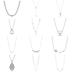 S925 Floating Crown O Beads Pave Necklace for DIY Jewelry