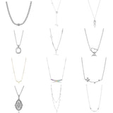 S925 Floating Crown O Beads Pave Necklace for DIY Jewelry