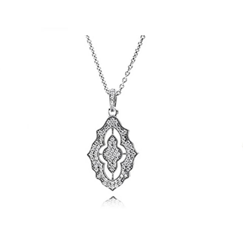 S925 Floating Crown O Beads Pave Necklace for DIY Jewelry