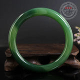 Real Green Jade Bangle Round Bracelets Natural Jade Bangles