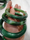 Real Green Jade Bangle Round Bracelets Natural Jade Bangles