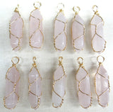 24 pcs Natural Stone Charm Pendants for DIY Jewelry Making