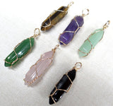 24 pcs Natural Stone Charm Pendants for DIY Jewelry Making