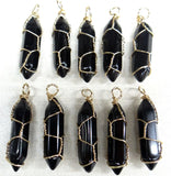 24 pcs Natural Stone Charm Pendants for DIY Jewelry Making