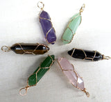 24 pcs Natural Stone Charm Pendants for DIY Jewelry Making