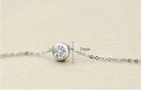 925 Silver Round CZ Pendant Necklace for Women Clear Zirconia Jewelry LN0341