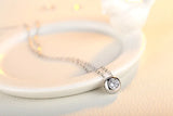 925 Silver Round CZ Pendant Necklace for Women Clear Zirconia Jewelry LN0341