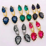 Amybaby Vintage Purple Crystal Stud Earrings for Party