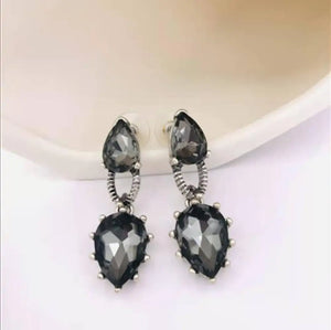 Amybaby Vintage Purple Crystal Stud Earrings for Party