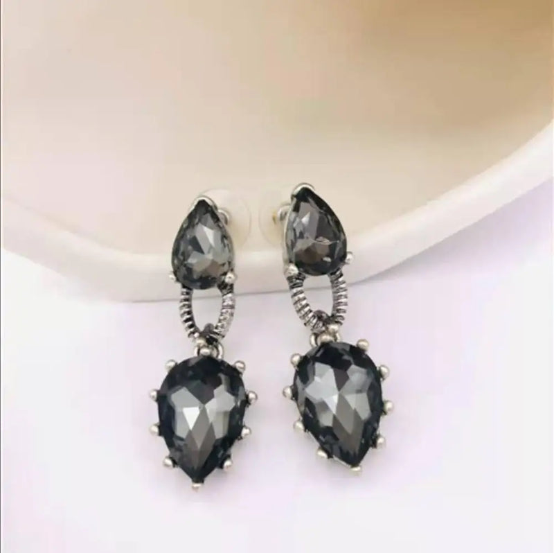 Amybaby Vintage Purple Crystal Stud Earrings for Party