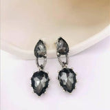 Amybaby Vintage Purple Crystal Stud Earrings for Party