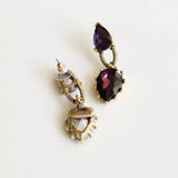 Amybaby Vintage Purple Crystal Stud Earrings for Party