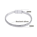 Ancient Silver Mens Buddha Bracelet Bangle Hand Chain Jewelry Gift B1019