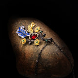 925 Silver Plum Blossom Ruby Pendant Necklace for Women