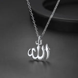 Arabian Islam Rune Pendant Necklace 36L Steel Men Women Religious Amulet Jewelry