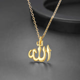 Arabian Islam Rune Pendant Necklace 36L Steel Men Women Religious Amulet Jewelry