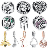 925 Silver Crystal Beads Charms for DIY Jewelry Making
