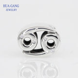 925 Silver Cancer Star Sign Beads Charms for DIY Bracelet Jewelry