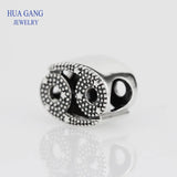 925 Silver Cancer Star Sign Beads Charms for DIY Bracelet Jewelry