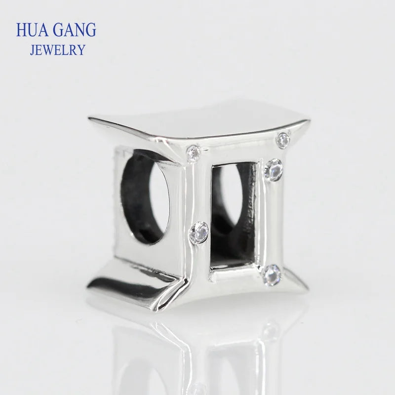 925 Silver Gemini Constellation Beads for DIY Bracelet
