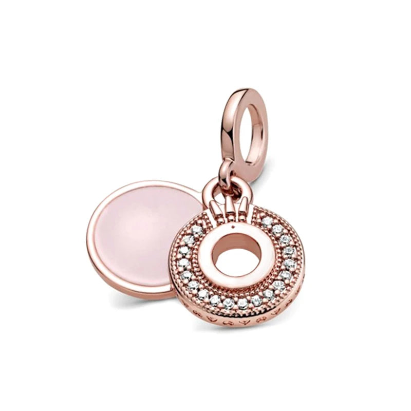 Sterling Silver Rose Sparkling Pave Crown Chrams