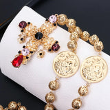 Baroque Cross Holloway Crystal Necklace