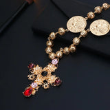 Baroque Cross Holloway Crystal Necklace