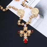 Baroque Cross Holloway Crystal Necklace