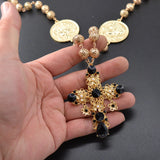 Baroque Cross Holloway Crystal Necklace