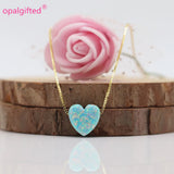 10mm Heart Opal Pendant Necklace 925 Sterling Silver