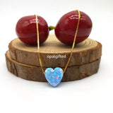10mm Heart Opal Pendant Necklace 925 Sterling Silver