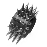 Red Long Rivet Leather Bracelet Men Women Singer Punk Rock Stage
