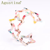 Bohemian Pentagram Bracelet Resin Bangle Cuff Jewelry