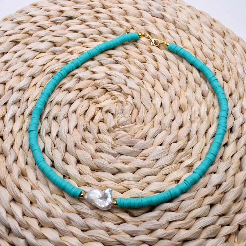 Boho Fresh Water Baroque Pearl Choker Necklace