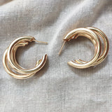 C-Shaped Metal Earrings Punk Accessory