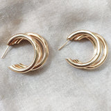 C-Shaped Metal Earrings Punk Accessory