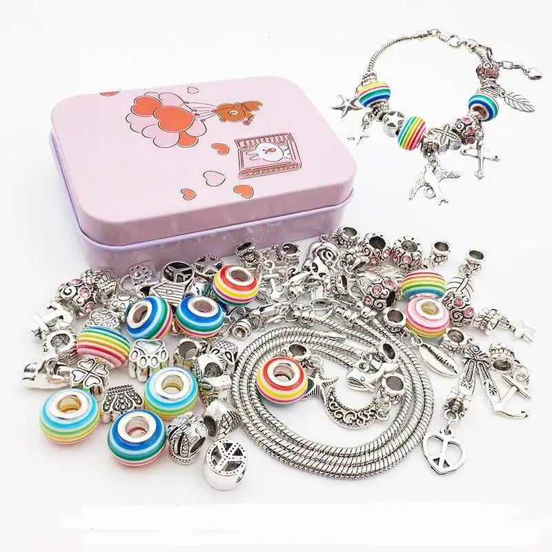 Charm Bracelet Cross Bird Star Leaf Hanging DIY Jewelry Set