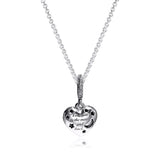Christmas Sparkling Moon Stars Heart Necklace 925 Sterling Silver Pendant