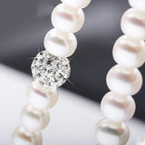 Classic Silver Pearl Necklace 8-9mm Natural Freshwater Pearl 925 Silver Choker