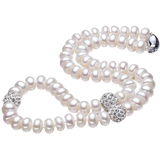 Classic Silver Pearl Necklace 8-9mm Natural Freshwater Pearl 925 Silver Choker