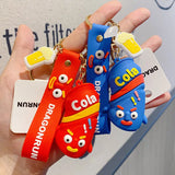 Cola Bottle Rocking Toy Doll Car Keychain Pendant Bag Key Chain Funny Gift
