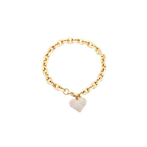 CZ Heart Charms Bracelet Silver Chains Birthday Christmas Jewelry